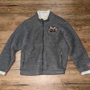Disney x Gray Teddy Full-Zip Jacket with Sherpa Trim